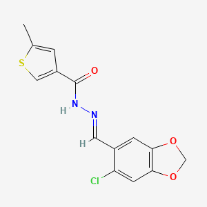 molecular formula C14H11ClN2O3S B5746964 N'-[(6-chloro-1,3-benzodioxol-5-yl)methylene]-5-methyl-3-thiophenecarbohydrazide 