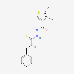 molecular formula C15H17N3OS2 B5746968 N-benzyl-2-[(4,5-dimethyl-3-thienyl)carbonyl]hydrazinecarbothioamide 