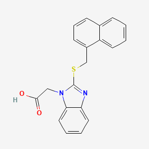 molecular formula C20H16N2O2S B5746982 {2-[(1-naphthylmethyl)thio]-1H-benzimidazol-1-yl}acetic acid 