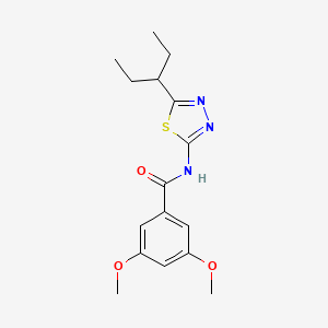 molecular formula C16H21N3O3S B5747000 N-[5-(1-ethylpropyl)-1,3,4-thiadiazol-2-yl]-3,5-dimethoxybenzamide 