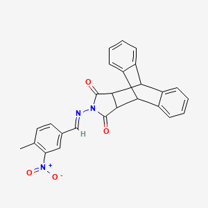 17-[(4-methyl-3-nitrobenzylidene)amino]-17-azapentacyclo[6.6.5.0~2,7~.0~9,14~.0~15,19~]nonadeca-2,4,6,9,11,13-hexaene-16,18-dione