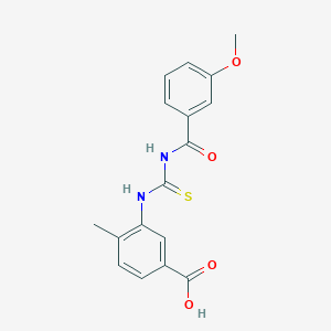 molecular formula C17H16N2O4S B5747055 3-({[(3-methoxybenzoyl)amino]carbonothioyl}amino)-4-methylbenzoic acid 