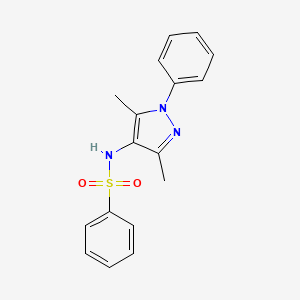 molecular formula C17H17N3O2S B5747087 N-(3,5-dimethyl-1-phenyl-1H-pyrazol-4-yl)benzenesulfonamide 