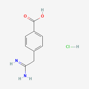 molecular formula C9H11ClN2O2 B574710 4-(2-Amino-2-iminoethyl)benzoic acid hydrochloride CAS No. 184576-64-5