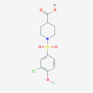 molecular formula C13H16ClNO5S B5747110 1-[(3-chloro-4-methoxyphenyl)sulfonyl]-4-piperidinecarboxylic acid 