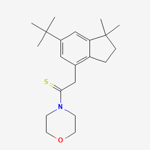 4-[2-(6-tert-butyl-1,1-dimethyl-2,3-dihydro-1H-inden-4-yl)ethanethioyl]morpholine