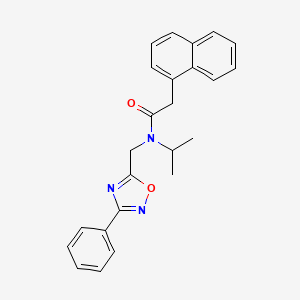 molecular formula C24H23N3O2 B5747115 N-isopropyl-2-(1-naphthyl)-N-[(3-phenyl-1,2,4-oxadiazol-5-yl)methyl]acetamide 