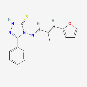 molecular formula C16H14N4OS B5747194 4-{[3-(2-furyl)-2-methyl-2-propen-1-ylidene]amino}-5-phenyl-4H-1,2,4-triazole-3-thiol 