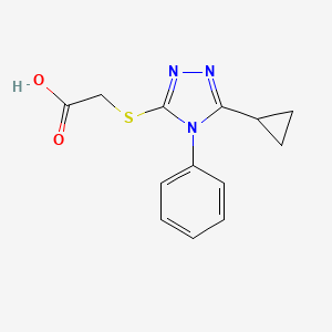 molecular formula C13H13N3O2S B5747213 [(5-cyclopropyl-4-phenyl-4H-1,2,4-triazol-3-yl)thio]acetic acid 