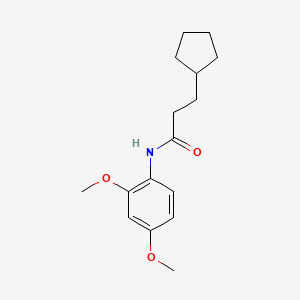 molecular formula C16H23NO3 B5747220 3-cyclopentyl-N-(2,4-dimethoxyphenyl)propanamide 