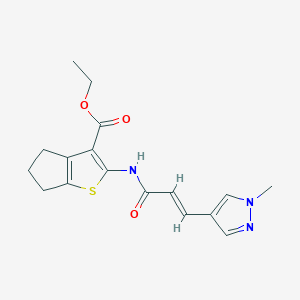 molecular formula C17H19N3O3S B5747230 ethyl 2-{[3-(1-methyl-1H-pyrazol-4-yl)acryloyl]amino}-5,6-dihydro-4H-cyclopenta[b]thiophene-3-carboxylate 