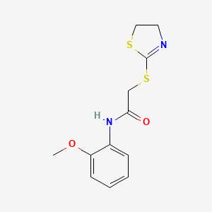 molecular formula C12H14N2O2S2 B5747297 2-(4,5-dihydro-1,3-thiazol-2-ylthio)-N-(2-methoxyphenyl)acetamide 