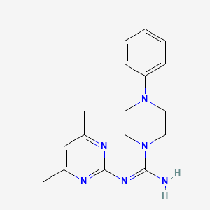 molecular formula C17H22N6 B5747319 N-(4,6-dimethyl-2-pyrimidinyl)-4-phenyl-1-piperazinecarboximidamide 