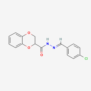 molecular formula C16H13ClN2O3 B5747384 N'-(4-chlorobenzylidene)-2,3-dihydro-1,4-benzodioxine-2-carbohydrazide 