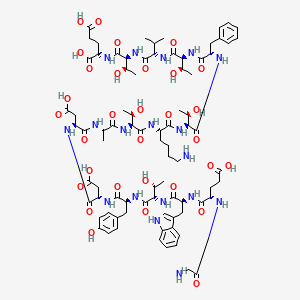 molecular formula C83H118N18O31 B574743 H-Gly-glu-trp-thr-tyr-asp-asp-ala-thr-lys-thr-phe-thr-val-thr-glu-OH CAS No. 160291-75-8