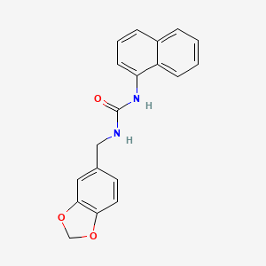 molecular formula C19H16N2O3 B5747475 N-(1,3-benzodioxol-5-ylmethyl)-N'-1-naphthylurea 