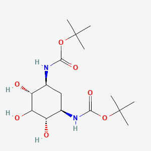 molecular formula C16H30N2O7 B574748 bis(N-Boc)-2-deoxystreptamine CAS No. 189157-45-7