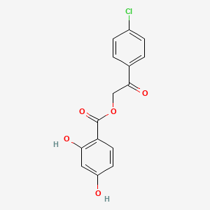 molecular formula C15H11ClO5 B5747483 2-(4-chlorophenyl)-2-oxoethyl 2,4-dihydroxybenzoate 