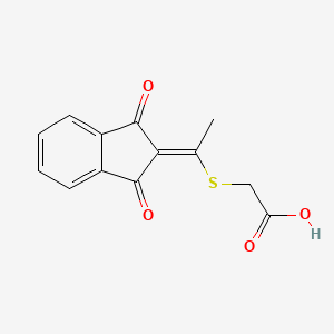 molecular formula C13H10O4S B5747486 {[1-(1,3-dioxo-1,3-dihydro-2H-inden-2-ylidene)ethyl]thio}acetic acid 