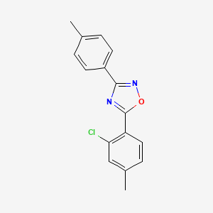 molecular formula C16H13ClN2O B5747527 5-(2-chloro-4-methylphenyl)-3-(4-methylphenyl)-1,2,4-oxadiazole 