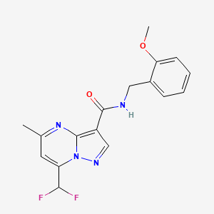 molecular formula C17H16F2N4O2 B5747533 7-(difluoromethyl)-N-(2-methoxybenzyl)-5-methylpyrazolo[1,5-a]pyrimidine-3-carboxamide 