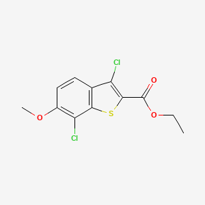 molecular formula C12H10Cl2O3S B5747547 ethyl 3,7-dichloro-6-methoxy-1-benzothiophene-2-carboxylate 