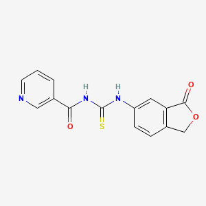 molecular formula C15H11N3O3S B5747562 N-{[(3-oxo-1,3-dihydro-2-benzofuran-5-yl)amino]carbonothioyl}nicotinamide 