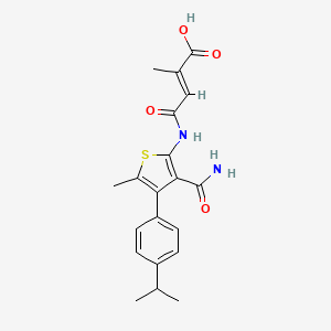 molecular formula C20H22N2O4S B5747568 4-{[3-(aminocarbonyl)-4-(4-isopropylphenyl)-5-methyl-2-thienyl]amino}-2-methyl-4-oxo-2-butenoic acid 