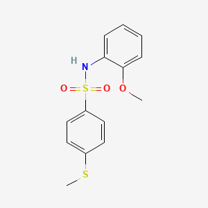 molecular formula C14H15NO3S2 B5747602 N-(2-methoxyphenyl)-4-(methylthio)benzenesulfonamide 