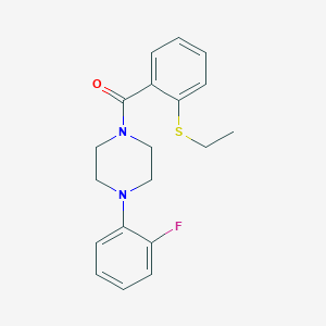 molecular formula C19H21FN2OS B5747634 1-[2-(ethylthio)benzoyl]-4-(2-fluorophenyl)piperazine 