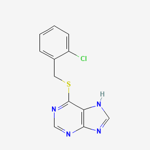 molecular formula C12H9ClN4S B5747646 6-[(2-chlorobenzyl)thio]-7H-purine CAS No. 5069-68-1