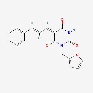 molecular formula C18H14N2O4 B5747662 1-(2-furylmethyl)-5-(3-phenyl-2-propen-1-ylidene)-2,4,6(1H,3H,5H)-pyrimidinetrione 