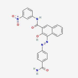 4-[2-(4-Carbamoylphenyl)hydrazinylidene]-N-(3-nitrophenyl)-3-oxo-3,4-dihydronaphthalene-2-carboxamide