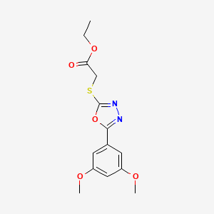 molecular formula C14H16N2O5S B5747712 ethyl {[5-(3,5-dimethoxyphenyl)-1,3,4-oxadiazol-2-yl]thio}acetate 