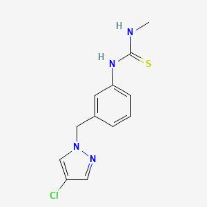 molecular formula C12H13ClN4S B5747738 N-{3-[(4-chloro-1H-pyrazol-1-yl)methyl]phenyl}-N'-methylthiourea 
