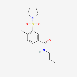 molecular formula C16H24N2O3S B5747774 N-butyl-4-methyl-3-(1-pyrrolidinylsulfonyl)benzamide 