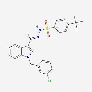 molecular formula C26H26ClN3O2S B5747780 4-tert-butyl-N'-{[1-(3-chlorobenzyl)-1H-indol-3-yl]methylene}benzenesulfonohydrazide 