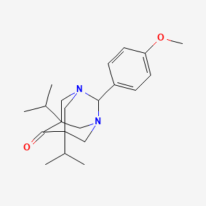 molecular formula C21H30N2O2 B5747802 5,7-diisopropyl-2-(4-methoxyphenyl)-1,3-diazatricyclo[3.3.1.1~3,7~]decan-6-one 