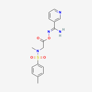 molecular formula C16H18N4O4S B5747813 N'-[(2-{methyl[(4-methylphenyl)sulfonyl]amino}acetyl)oxy]-3-pyridinecarboximidamide 