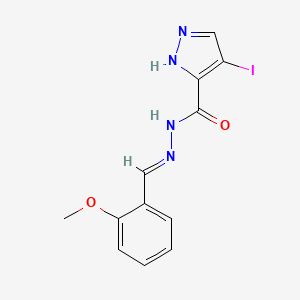 molecular formula C12H11IN4O2 B5747829 4-iodo-N'-(2-methoxybenzylidene)-1H-pyrazole-5-carbohydrazide 