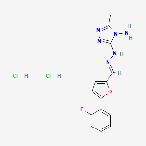 molecular formula C14H15Cl2FN6O B5747857 5-(2-fluorophenyl)-2-furaldehyde (4-amino-5-methyl-4H-1,2,4-triazol-3-yl)hydrazone dihydrochloride 