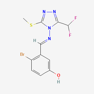 4-bromo-3-({[3-(difluoromethyl)-5-(methylthio)-4H-1,2,4-triazol-4-yl]imino}methyl)phenol