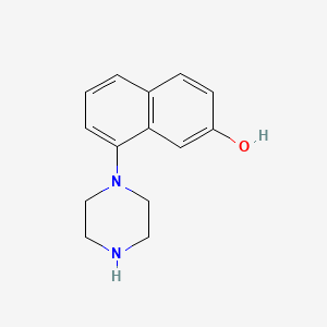 molecular formula C14H16N2O B574789 8-(Piperazin-1-yl)naphthalen-2-ol CAS No. 189350-02-5