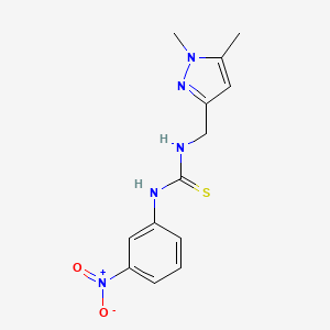 molecular formula C13H15N5O2S B5747900 N-[(1,5-dimethyl-1H-pyrazol-3-yl)methyl]-N'-(3-nitrophenyl)thiourea 