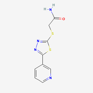 molecular formula C9H8N4OS2 B5747922 2-{[5-(3-pyridinyl)-1,3,4-thiadiazol-2-yl]thio}acetamide 