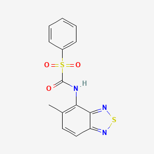 molecular formula C14H11N3O3S2 B5747960 5-methyl-N-[(phenylsulfonyl)carbonyl]-2,1,3-benzothiadiazol-4-amine 