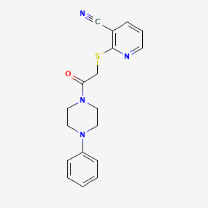 molecular formula C18H18N4OS B5747961 2-{[2-oxo-2-(4-phenyl-1-piperazinyl)ethyl]thio}nicotinonitrile 