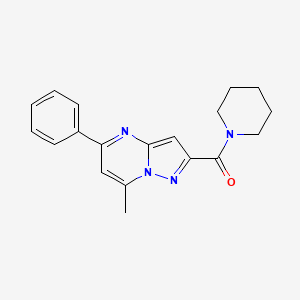 molecular formula C19H20N4O B5747965 7-methyl-5-phenyl-2-(1-piperidinylcarbonyl)pyrazolo[1,5-a]pyrimidine 