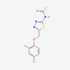 molecular formula C13H15N3O2S B5747986 N-{5-[(2,4-dimethylphenoxy)methyl]-1,3,4-thiadiazol-2-yl}acetamide 