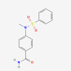 molecular formula C14H14N2O3S B5747993 4-[methyl(phenylsulfonyl)amino]benzamide 